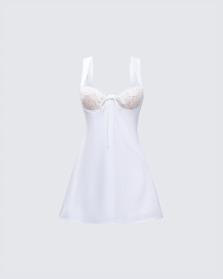 Women's white mini dress – FINESSE