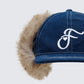 Women's blue cotton accessories styled on model – FINESSE