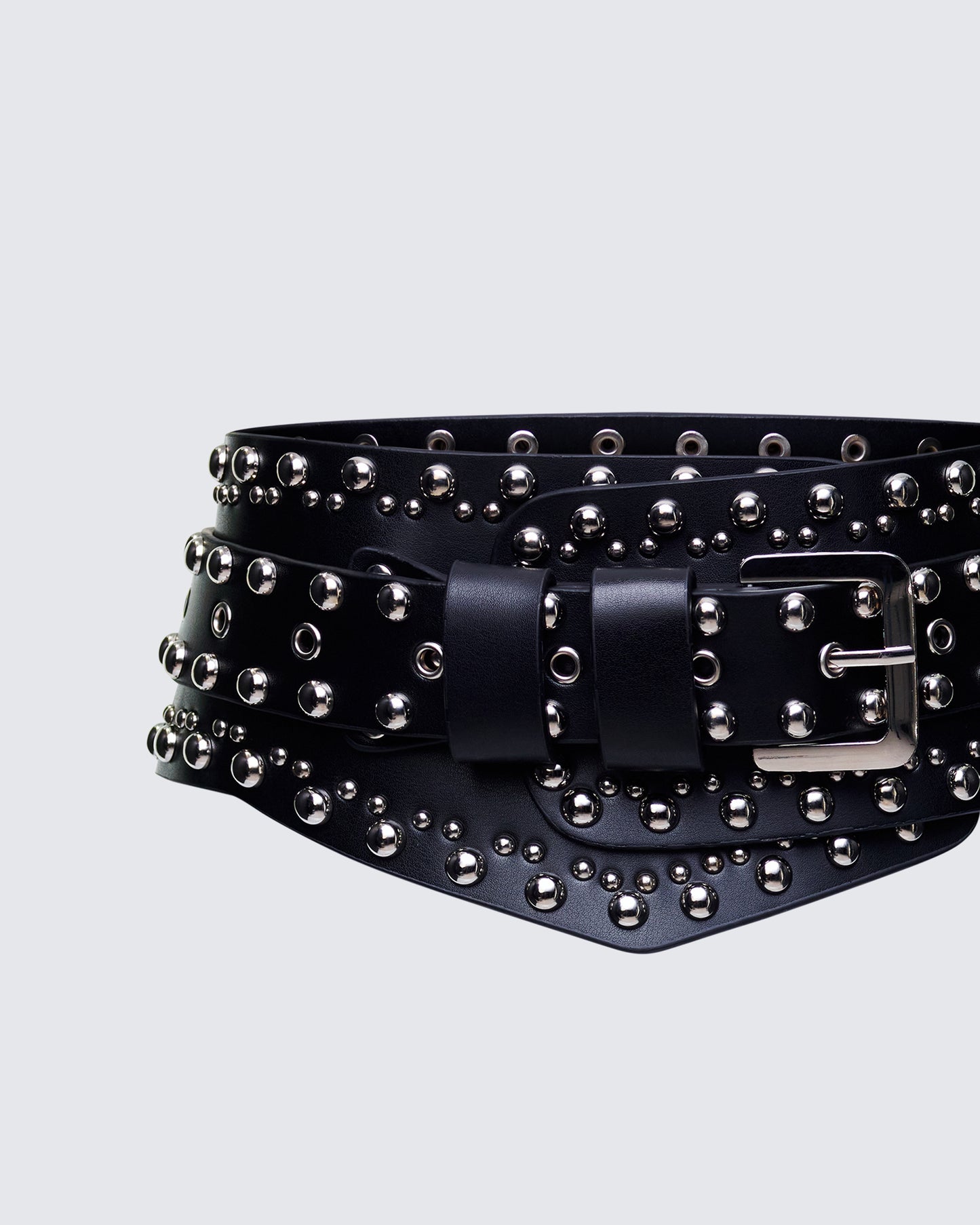 Women's black leather accessories front view – FINESSE