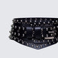 Women's black leather accessories front view – FINESSE