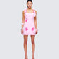 Women's pink mini dress close-up detail – FINESSE