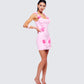 Women's pink mini dress alternate angle – FINESSE