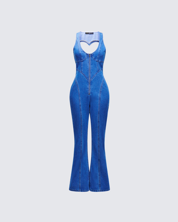 Women's blue cotton jumpsuit – FINESSE