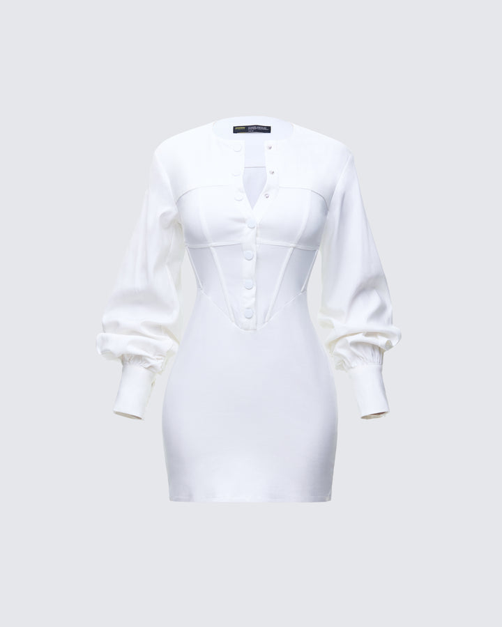 Women's white mini dress – FINESSE