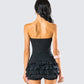 Women's black cotton top alternate angle – FINESSE