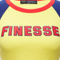 Women's yellow cotton top alternate angle – FINESSE