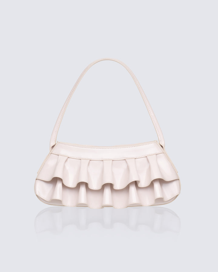 Ardith White Pleated Skirt Baguette