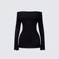 Arlina Black Fine Knit Top product front
