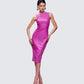 Women's cotton midi dress styled on model – FINESSE