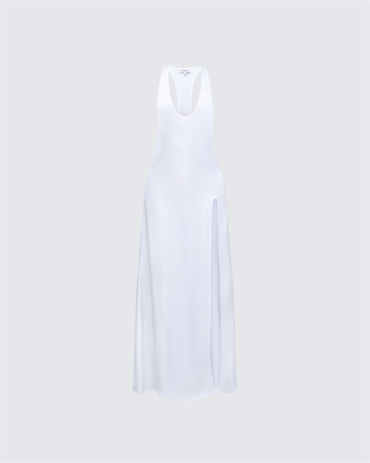 Women's white maxi dress – FINESSE
