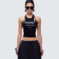 Women's black tank top front view – FINESSE