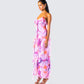 Women's pink maxi dress alternate angle – FINESSE