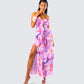 Women's pink maxi dress alternate angle – FINESSE