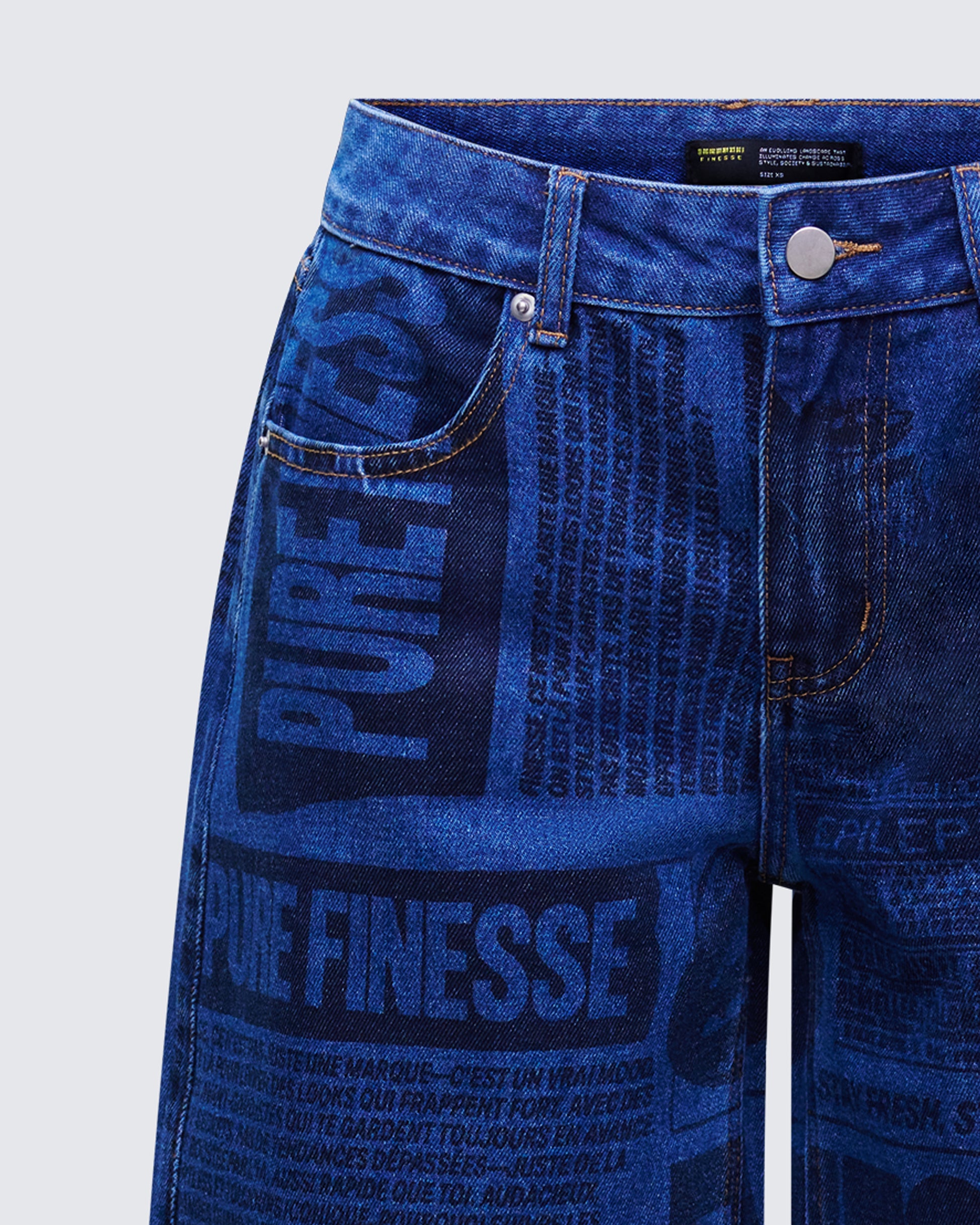 Women's blue cotton bottoms alternate angle – FINESSE