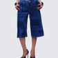 Women's blue cotton bottoms styled on model – FINESSE