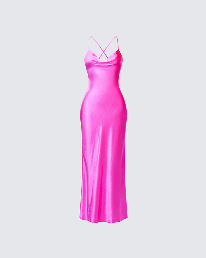 Women's pink maxi dress – FINESSE