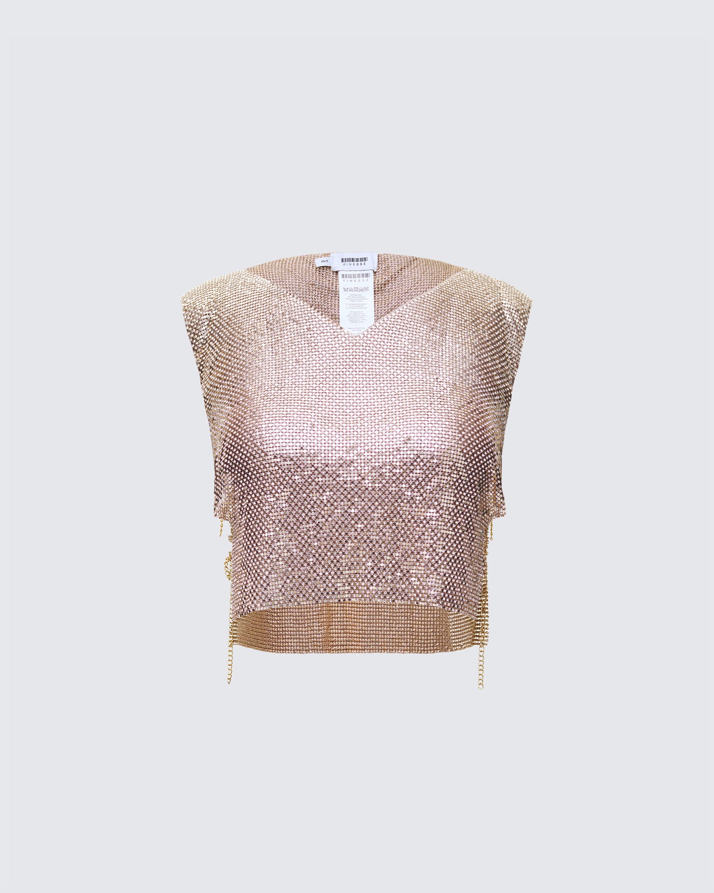 Fayla Gold Chainmail Square Top product front