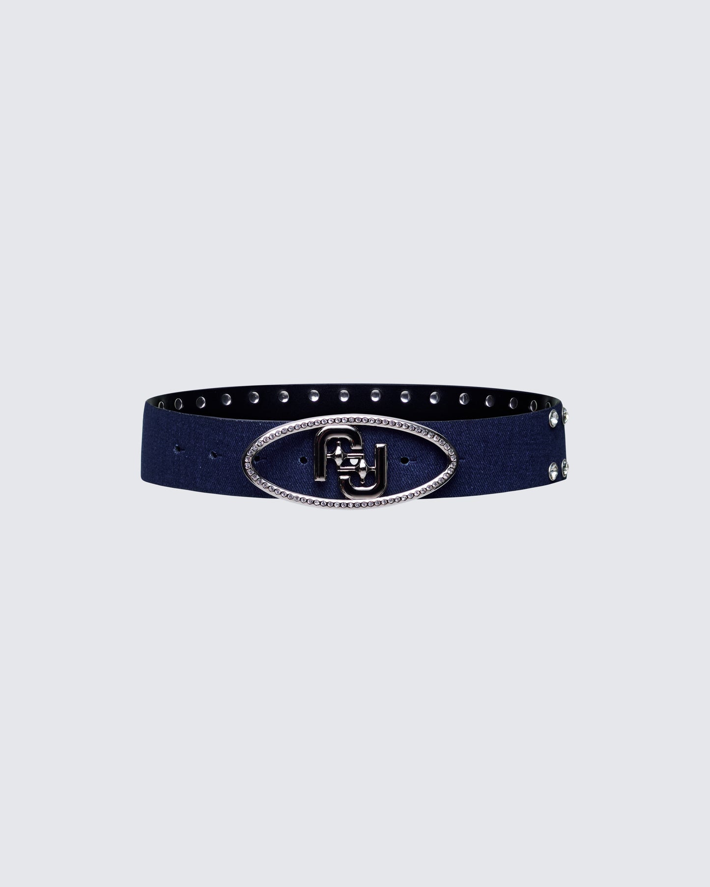 Fidelia Blue Denim Finesse Icon Plate Diamonte Belt product front