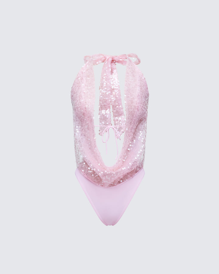 Women's pink cotton bodysuit – FINESSE