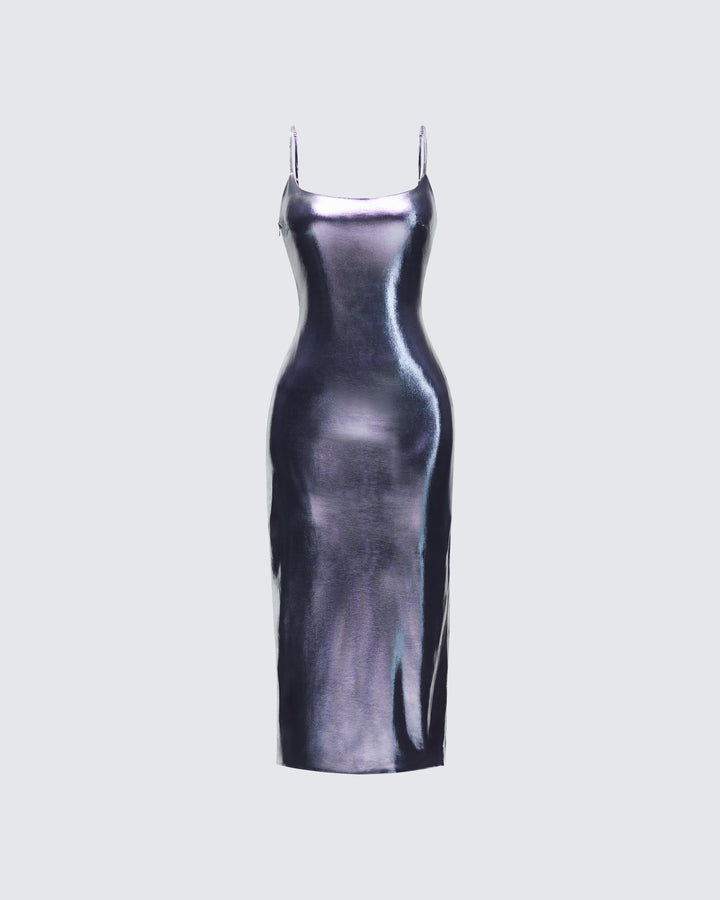 Women's metallic midi dress – FINESSE