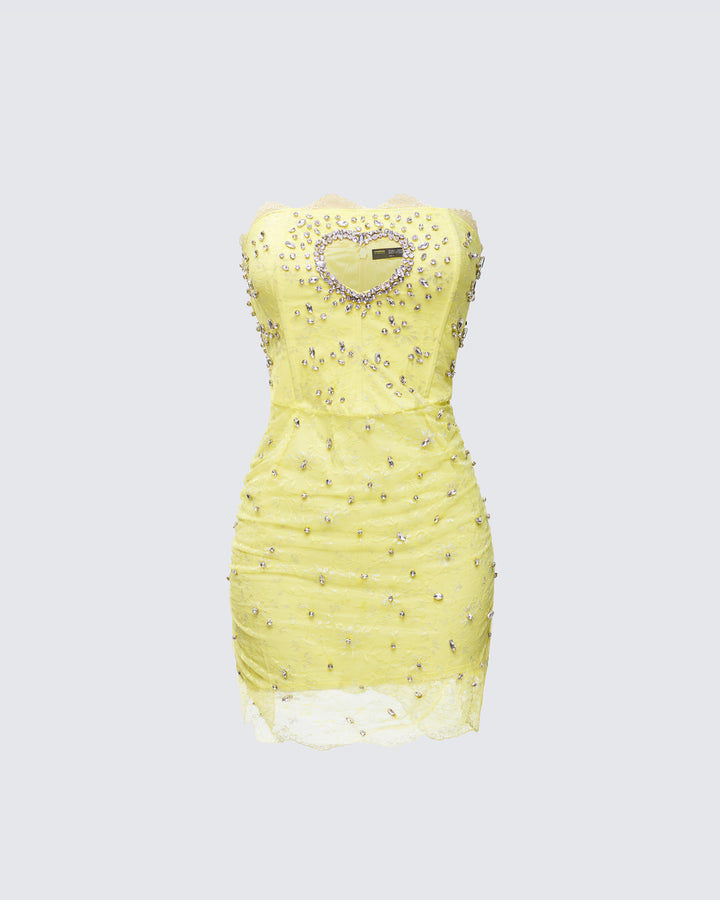 Women's yellow mini dress – FINESSE