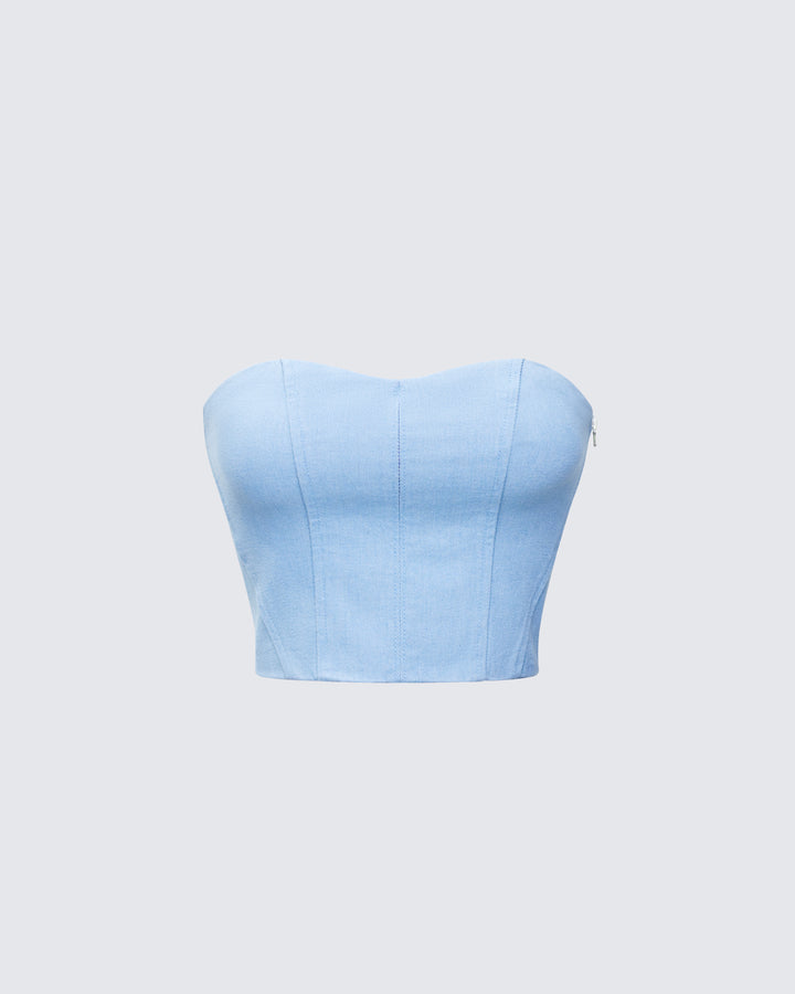 Women's blue cotton top – FINESSE