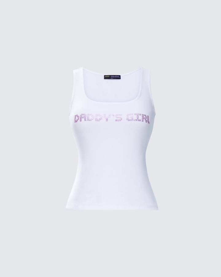 Women's white cotton tank top – FINESSE