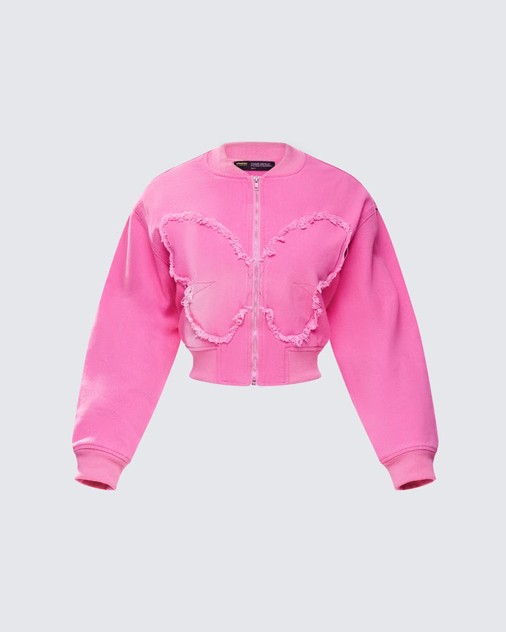 Women's pink cotton jacket – FINESSE