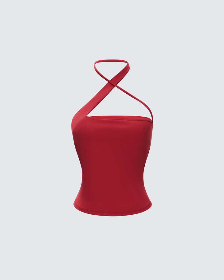 Women's red halter top – FINESSE