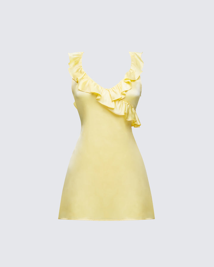 Women's yellow mini dress – FINESSE