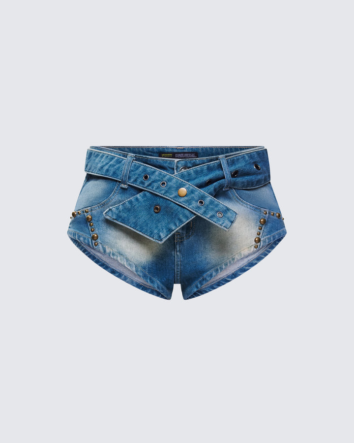 Women's blue cotton shorts – FINESSE