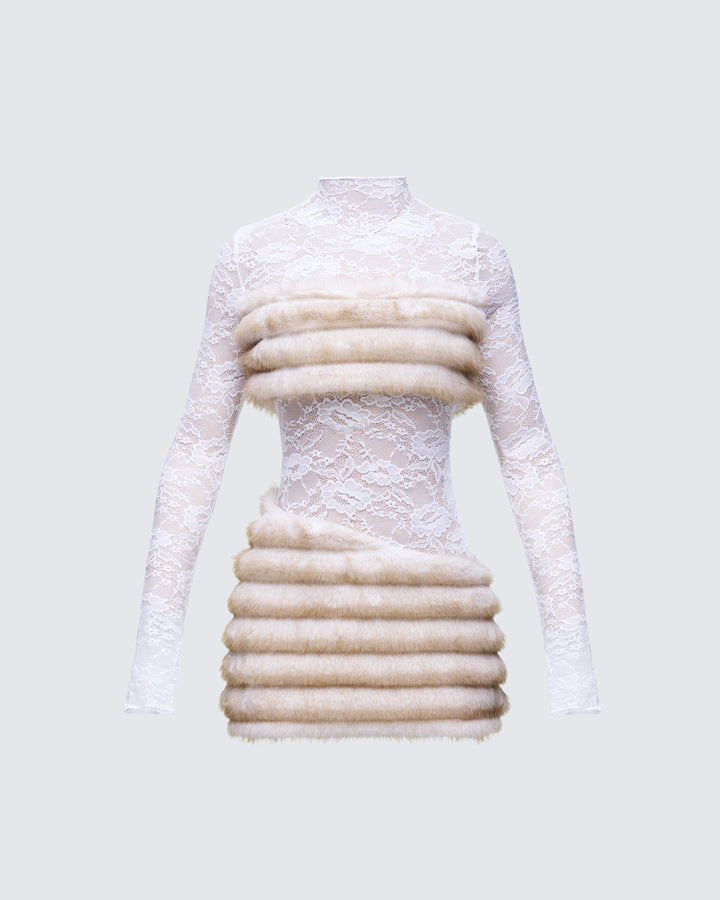 Women's cream mini dress – FINESSE
