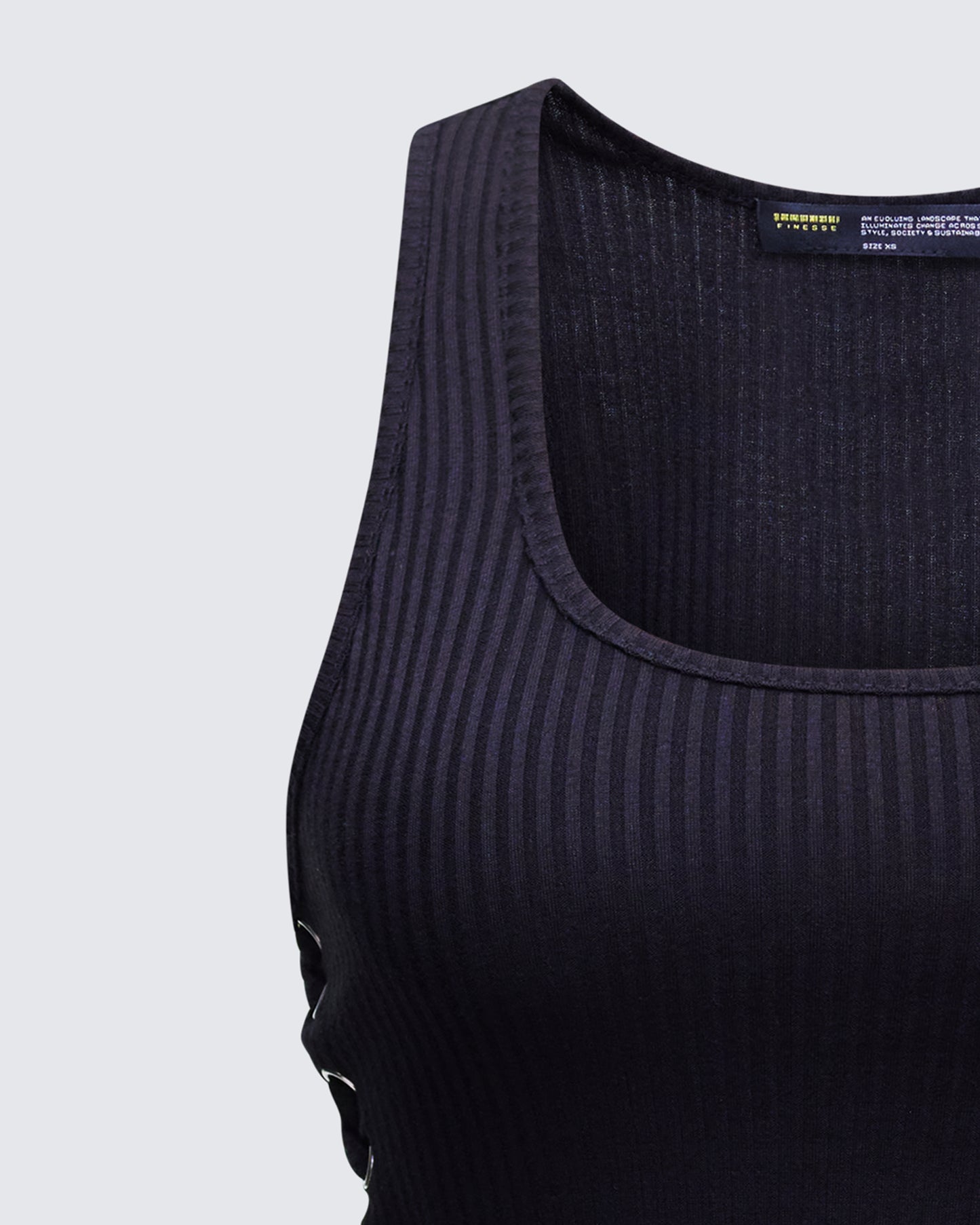 Women's black tank top alternate angle – FINESSE