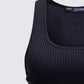 Women's black tank top alternate angle – FINESSE