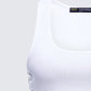 Women's white tank top alternate angle – FINESSE