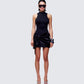 Women's black mini dress front view – FINESSE