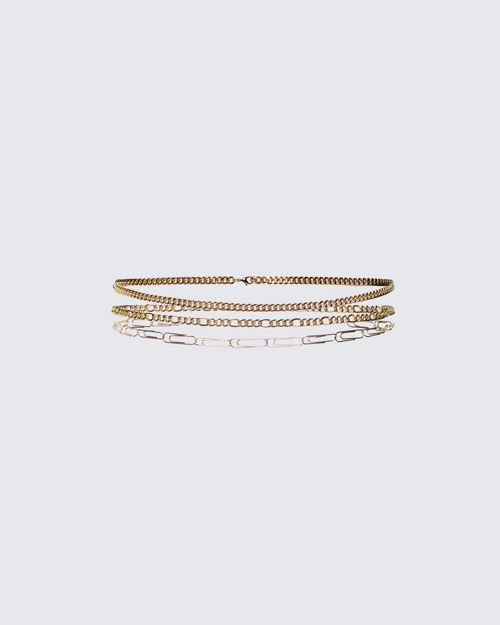 Evianne Gold Belly Chain 3 Pack