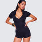 Women's black romper alternate angle – FINESSE