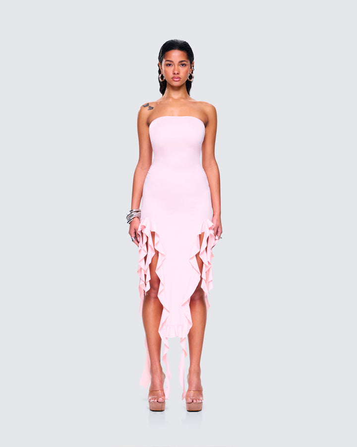 Women's pink dress close-up detail – FINESSE