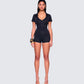 Women's black romper close-up detail – FINESSE