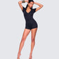 Women's black romper alternate angle – FINESSE