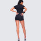 Women's black romper alternate angle – FINESSE