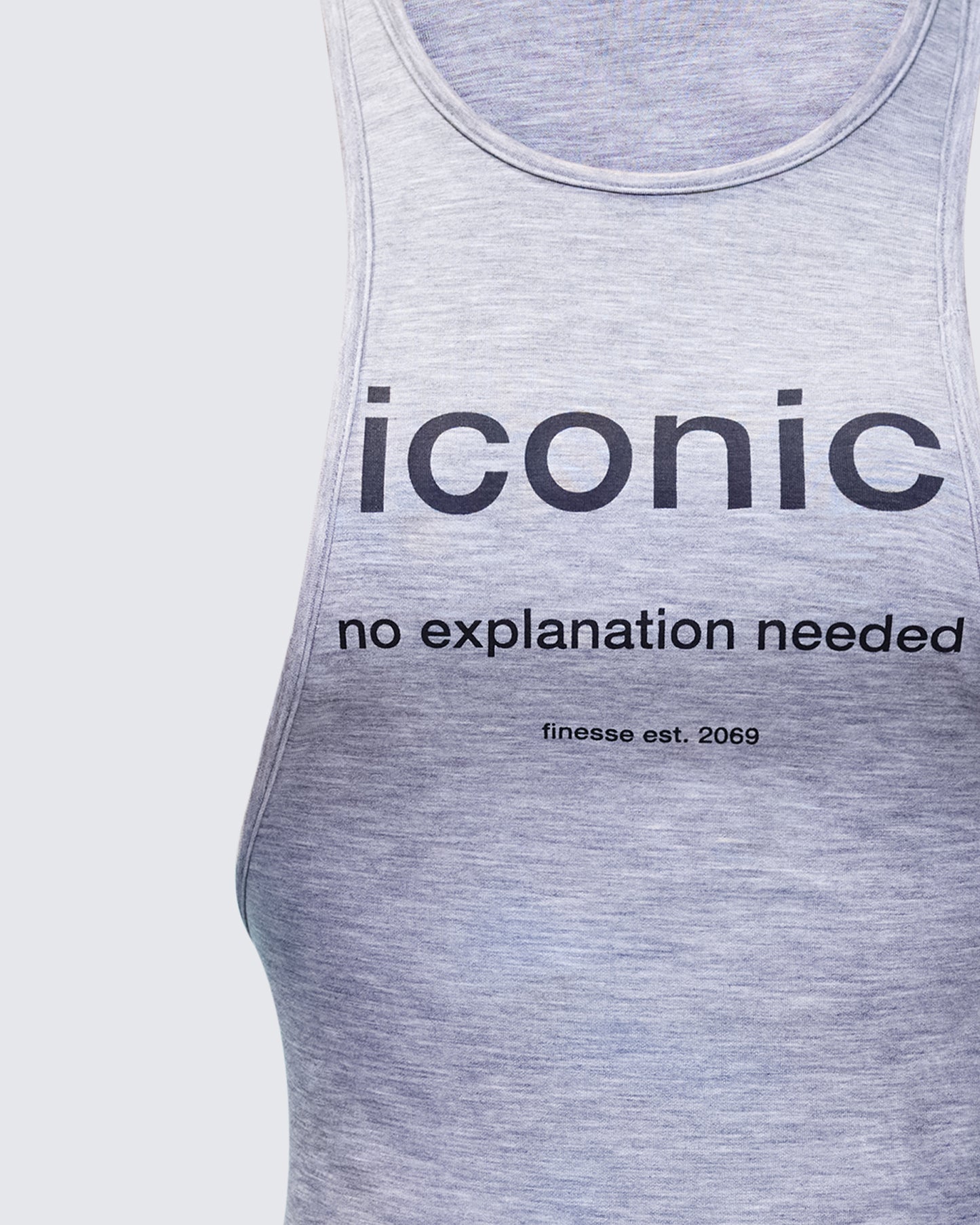 Women's grey tank top alternate angle – FINESSE