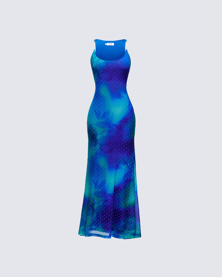Women's blue maxi dress – FINESSE