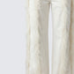 Flint Ivory Straight leg Jeans With Fur Trim