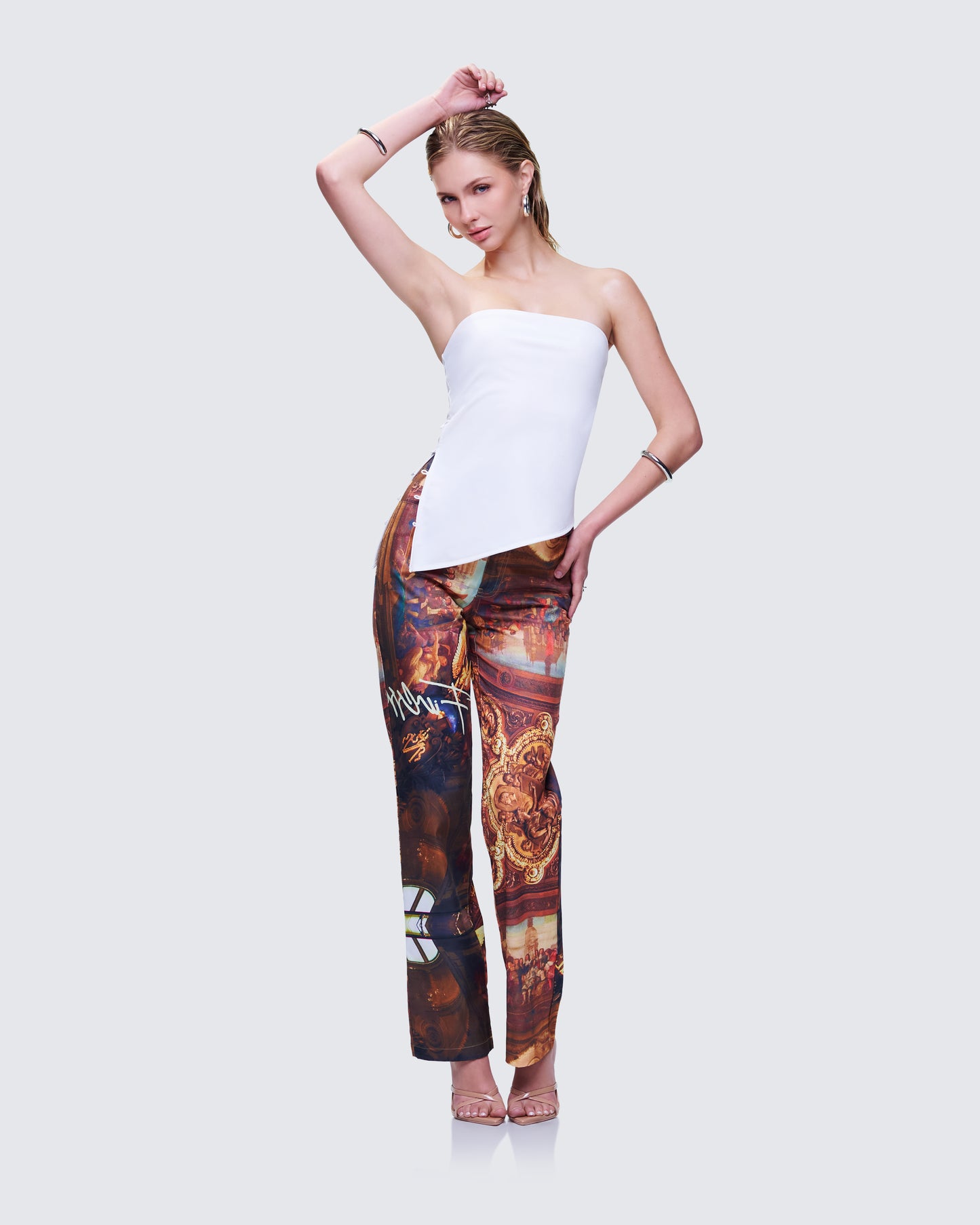 Women's red pants alternate angle – FINESSE