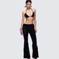 Women's black cotton bottoms alternate angle – FINESSE