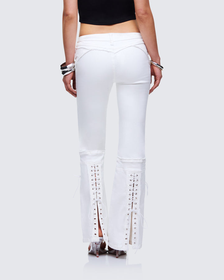 Genoveva Stone Denim Lace Up Jeans