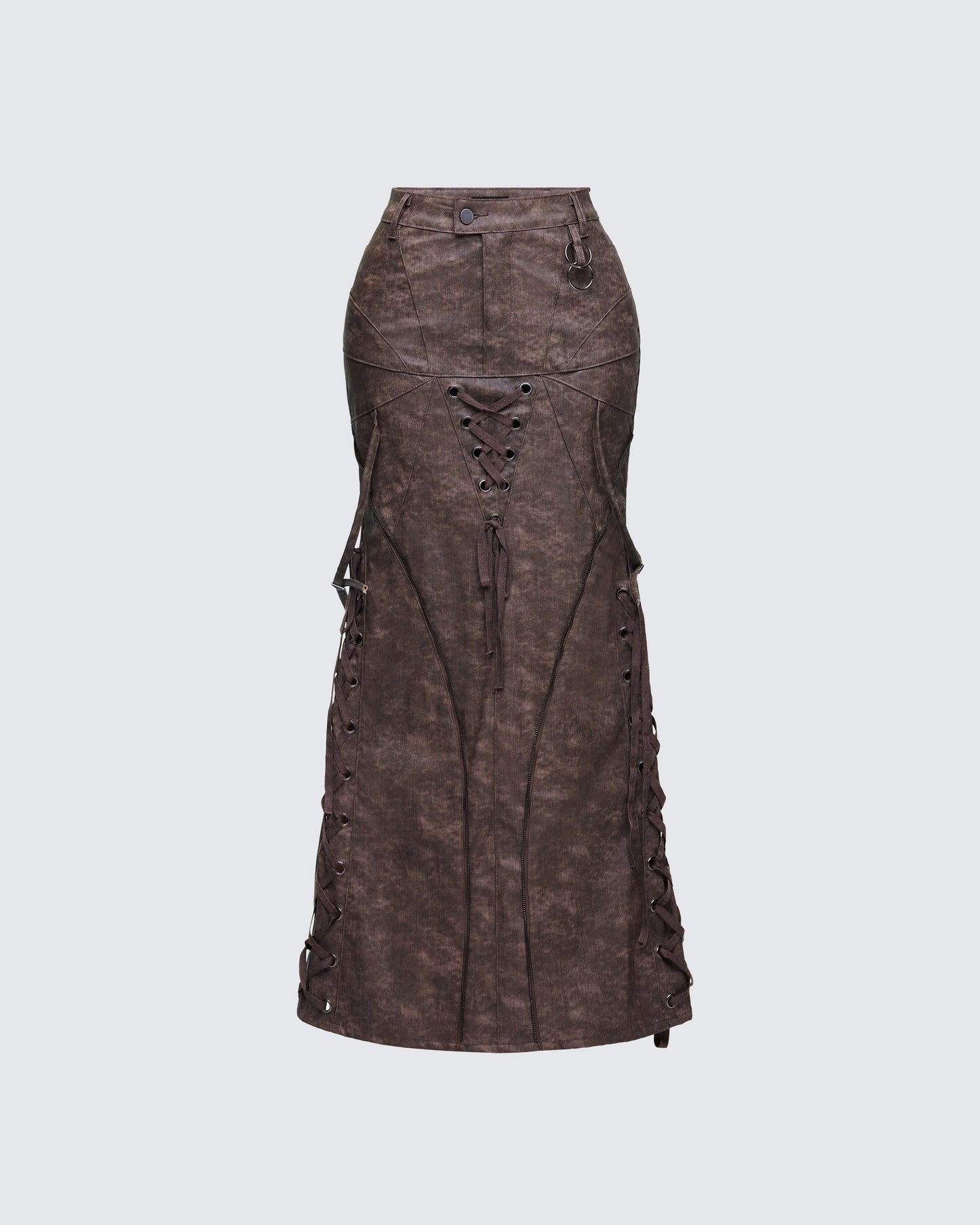 Hosea Brown Vegan Leather Maxi Skirt product front