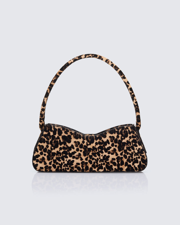 Icon Real Leather Leopard 90's Shoulder Bag